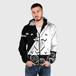 Ветровка с капюшоном мужская Doom стильная геометрия, цвет: 3D-черный — фото 2