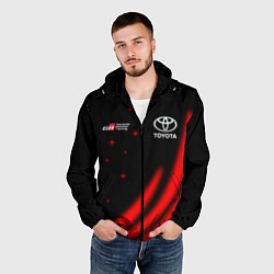 Ветровка с капюшоном мужская Toyota GR Gazoo Racing, цвет: 3D-черный — фото 2
