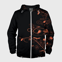 Ветровка с капюшоном мужская Китайский орнамент, цвет: 3D-белый