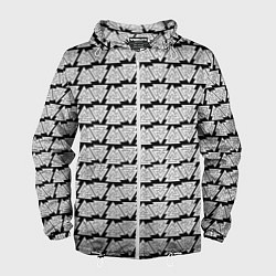 Ветровка с капюшоном мужская Символы валькнут как броня защиты, цвет: 3D-белый