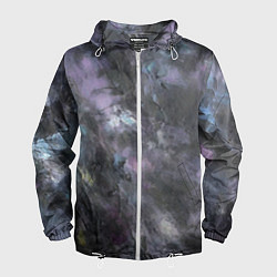 Мужская ветровка Абстракция - dark blue oil painting