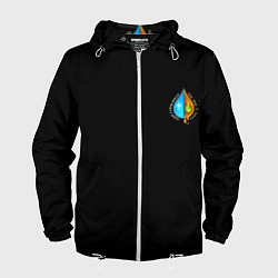 Ветровка с капюшоном мужская Лучше вода у друга полноцветный узор, цвет: 3D-белый