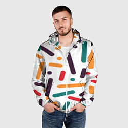 Ветровка с капюшоном мужская Oval oil, цвет: 3D-белый — фото 2