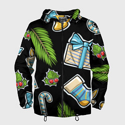 Ветровка с капюшоном мужская Christmas soul, цвет: 3D-черный