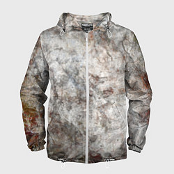 Ветровка с капюшоном мужская Абстракция - gray limestone, цвет: 3D-белый