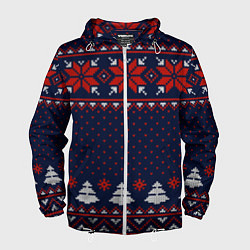 Мужская ветровка Новогодний вязаный узор