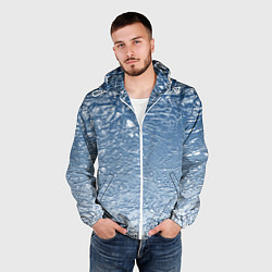 Ветровка с капюшоном мужская Налипший снег, цвет: 3D-белый — фото 2