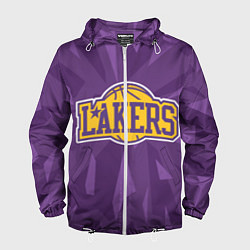 Ветровка с капюшоном мужская NBA Los Angeles Lakers, цвет: 3D-белый