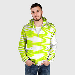 Ветровка с капюшоном мужская Color neon green, цвет: 3D-белый — фото 2
