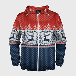 Мужская ветровка Вязаный узор с оленями