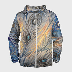 Мужская ветровка Синие перья с самоцветами