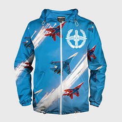 Ветровка с капюшоном мужская Самолеты ВВС, цвет: 3D-белый