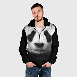 Ветровка с капюшоном мужская Взгляд панды, цвет: 3D-черный — фото 2