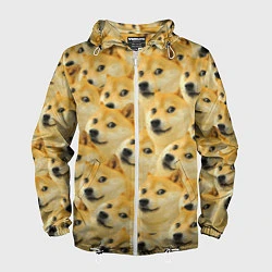 Ветровка с капюшоном мужская Doge, цвет: 3D-белый