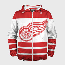 Ветровка с капюшоном мужская Detroit Red Wings, цвет: 3D-белый