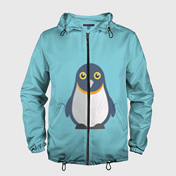 Ветровка с капюшоном мужская Пингвин, цвет: 3D-черный