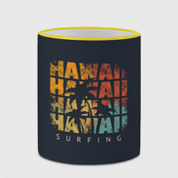 Кружка 3D Hawaii Surfing, цвет: 3D-желтый кант — фото 2