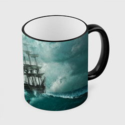 Кружка 3D Море, цвет: 3D-черный кант
