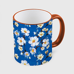 Кружка цветная Цветы ретро 5