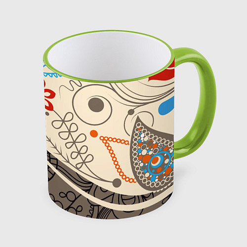 Кружка цветная Прованс / 3D-Светло-зеленый кант – фото 1