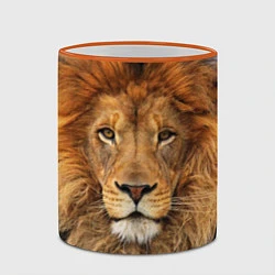Кружка 3D Красавец лев, цвет: 3D-оранжевый кант — фото 2