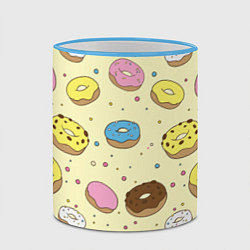 Кружка 3D Сладкие пончики, цвет: 3D-небесно-голубой кант — фото 2