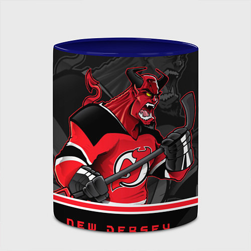 Кружка цветная New Jersey Devils / 3D-Белый + синий – фото 2