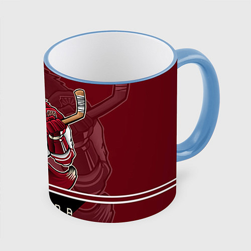 Кружка цветная Arizona Coyotes / 3D-Небесно-голубой кант – фото 1