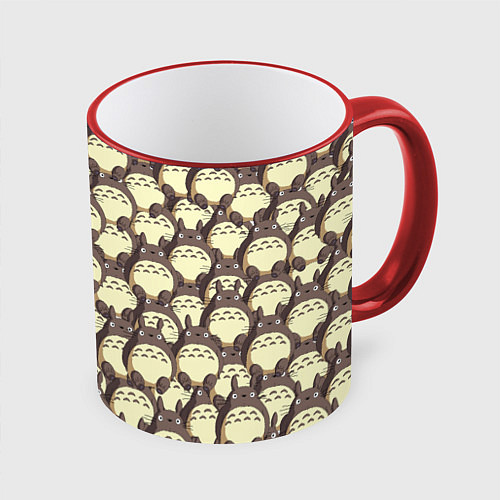 Кружка цветная Тоторо / 3D-Красный кант – фото 1