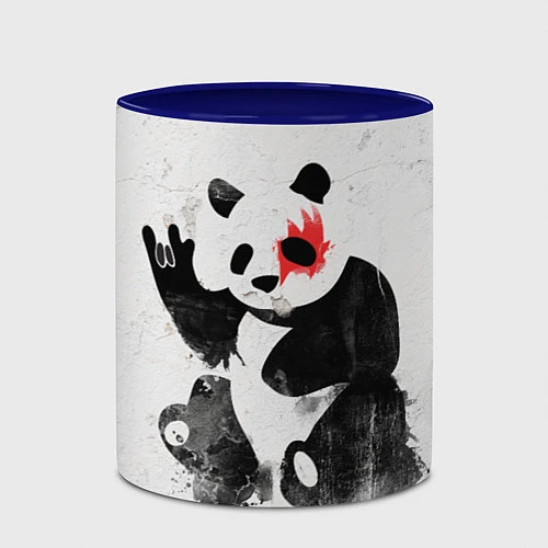 Кружка цветная Рок-панда / 3D-Белый + синий – фото 2