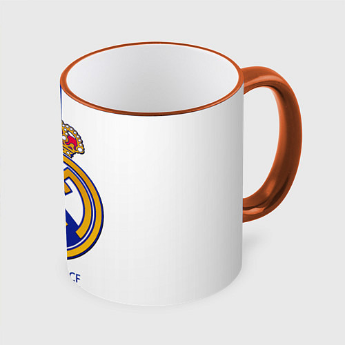 Кружка цветная Real Madrid CF / 3D-Оранжевый кант – фото 1