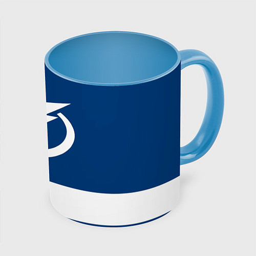 Кружка цветная Tampa Bay Lightning / 3D-Белый + небесно-голубой – фото 1