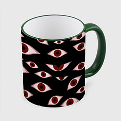 Кружка 3D Глаза, цвет: 3D-зеленый кант