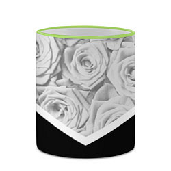 Кружка 3D Розы, цвет: 3D-светло-зеленый кант — фото 2