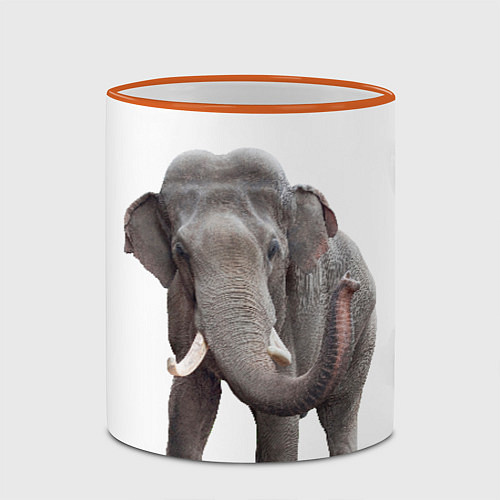 Кружка цветная Большой слон / 3D-Оранжевый кант – фото 2