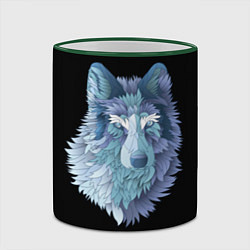 Кружка 3D Седой волк, цвет: 3D-зеленый кант — фото 2