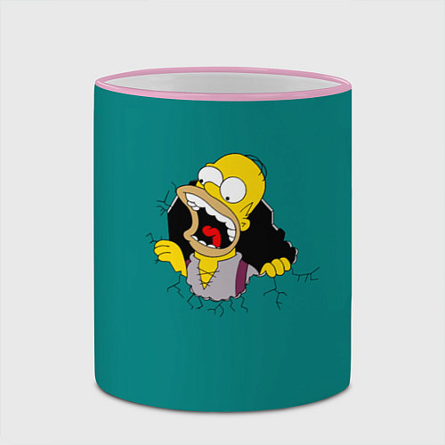 Кружка цветная Alien-Homer / 3D-Розовый кант – фото 2