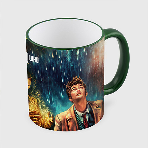 Кружка цветная Dr who art / 3D-Зеленый кант – фото 1