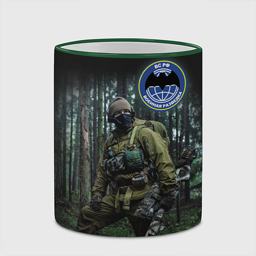 Кружка цветная Военная разведка / 3D-Зеленый кант – фото 2