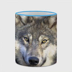 Кружка 3D Улыбка волка, цвет: 3D-небесно-голубой кант — фото 2