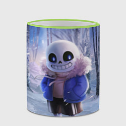 Кружка 3D Winter forest & Sans, цвет: 3D-светло-зеленый кант — фото 2
