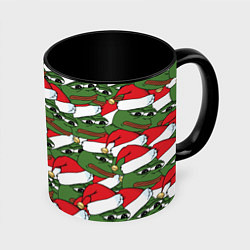 Кружка 3D Sad frog new year, цвет: 3D-белый + черный