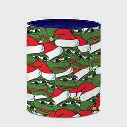 Кружка 3D Sad frog new year, цвет: 3D-белый + синий — фото 2