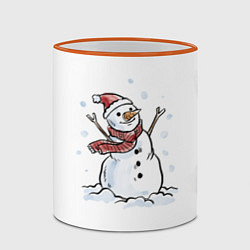 Кружка 3D Снеговик, цвет: 3D-оранжевый кант — фото 2
