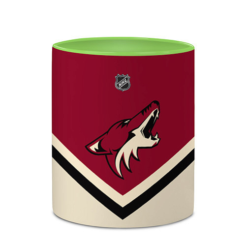 Кружка цветная NHL: Arizona Coyotes / 3D-Белый + светло-зеленый – фото 2