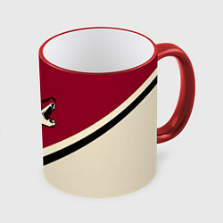 Кружка 3D NHL: Arizona Coyotes, цвет: 3D-красный кант