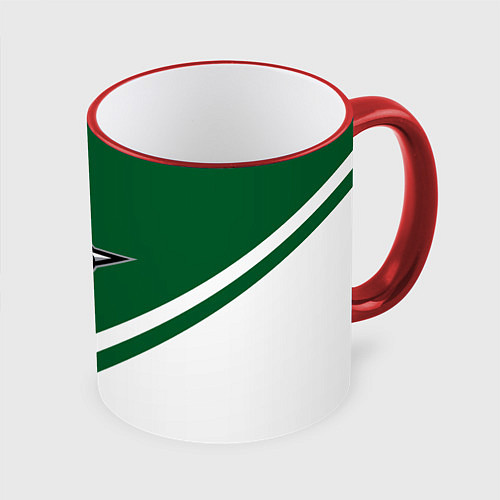 Кружка цветная NHL: Dallas Stars / 3D-Красный кант – фото 1