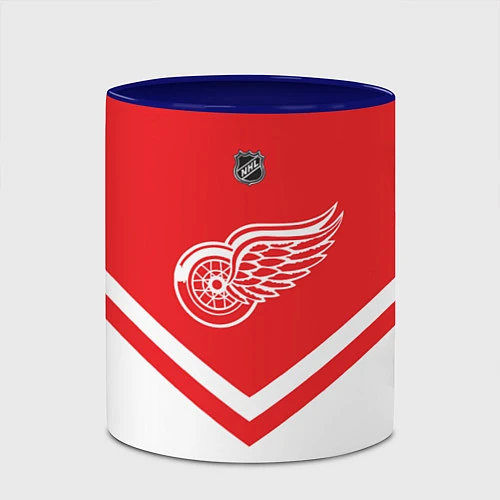 Кружка цветная NHL: Detroit Red Wings / 3D-Белый + синий – фото 2