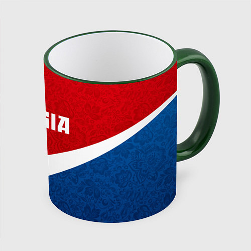 Кружка цветная Russia Team / 3D-Зеленый кант – фото 1