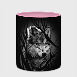 Кружка 3D Серый волк, цвет: 3D-белый + розовый — фото 2